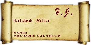 Halabuk Júlia névjegykártya